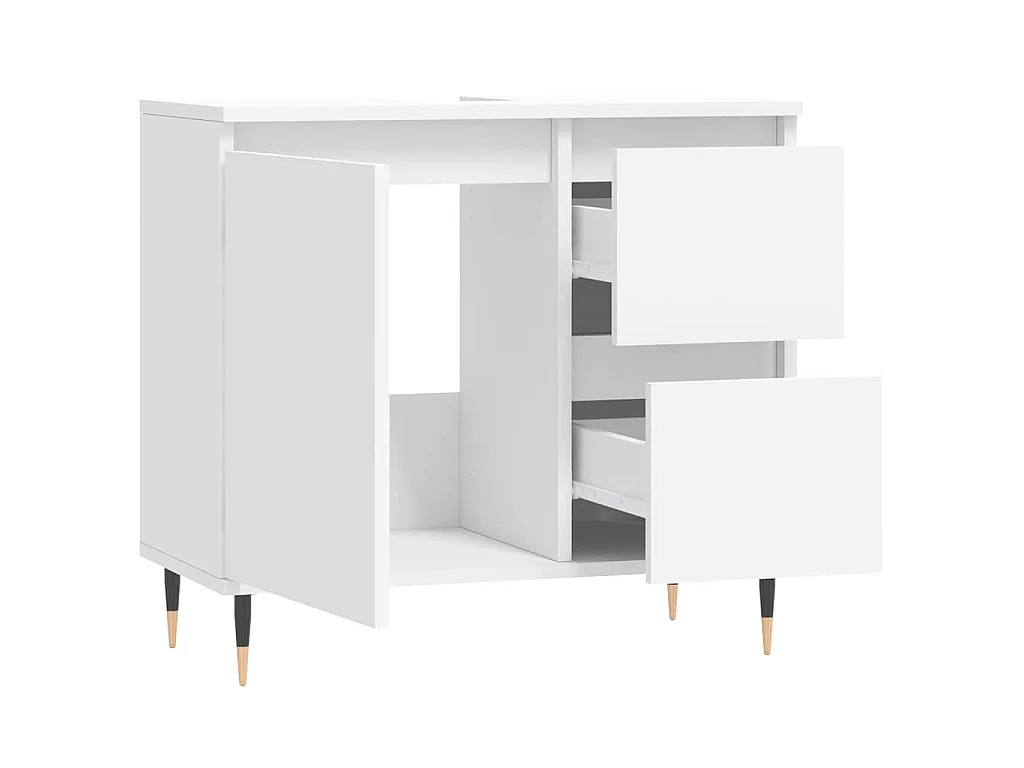 Armoire de salle de bain blanc 65x33x60 cm bois d'ingénierie