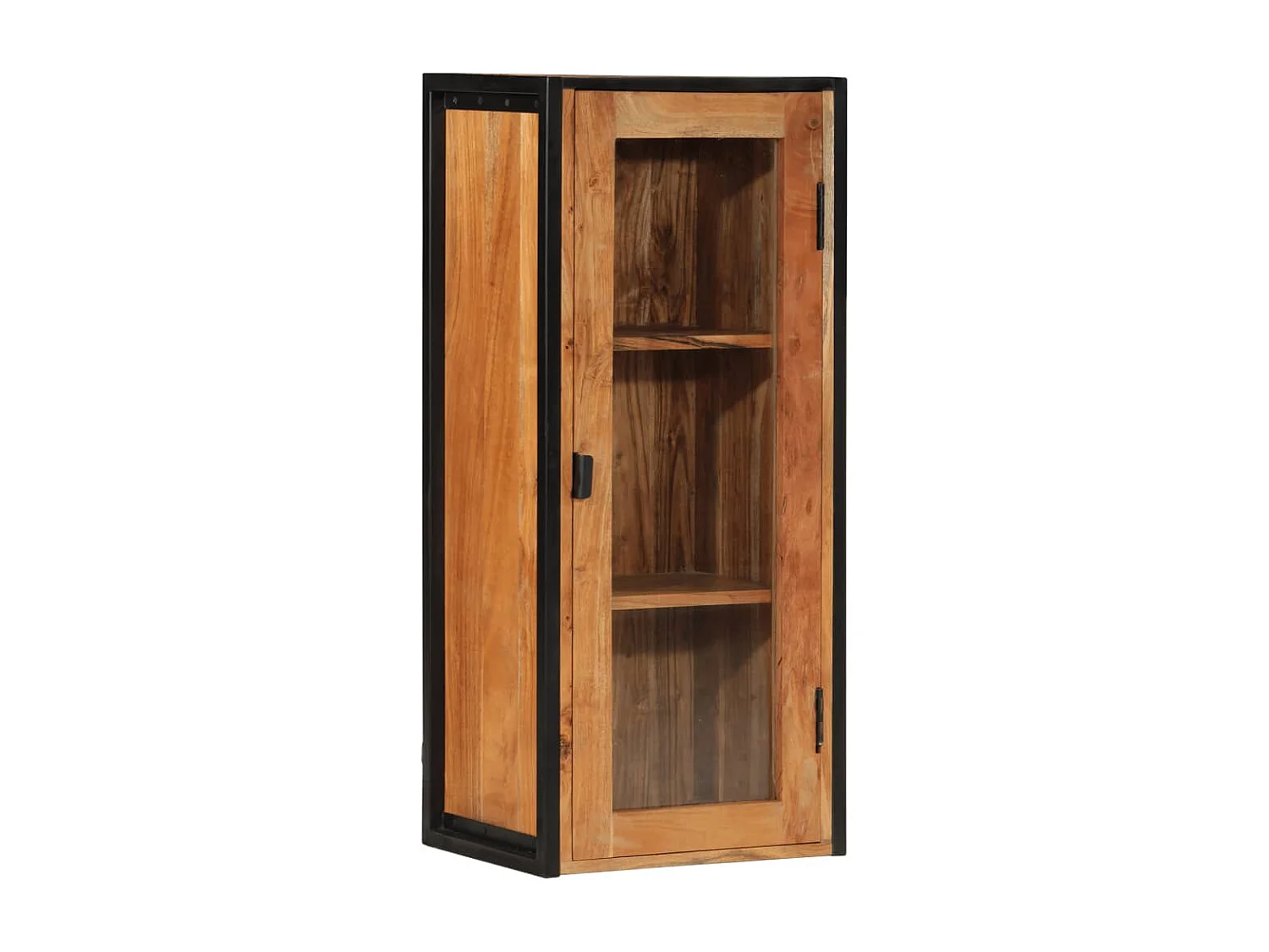 Mueble de baño madera maciza de acacia y hierro 40x30x90 cm
