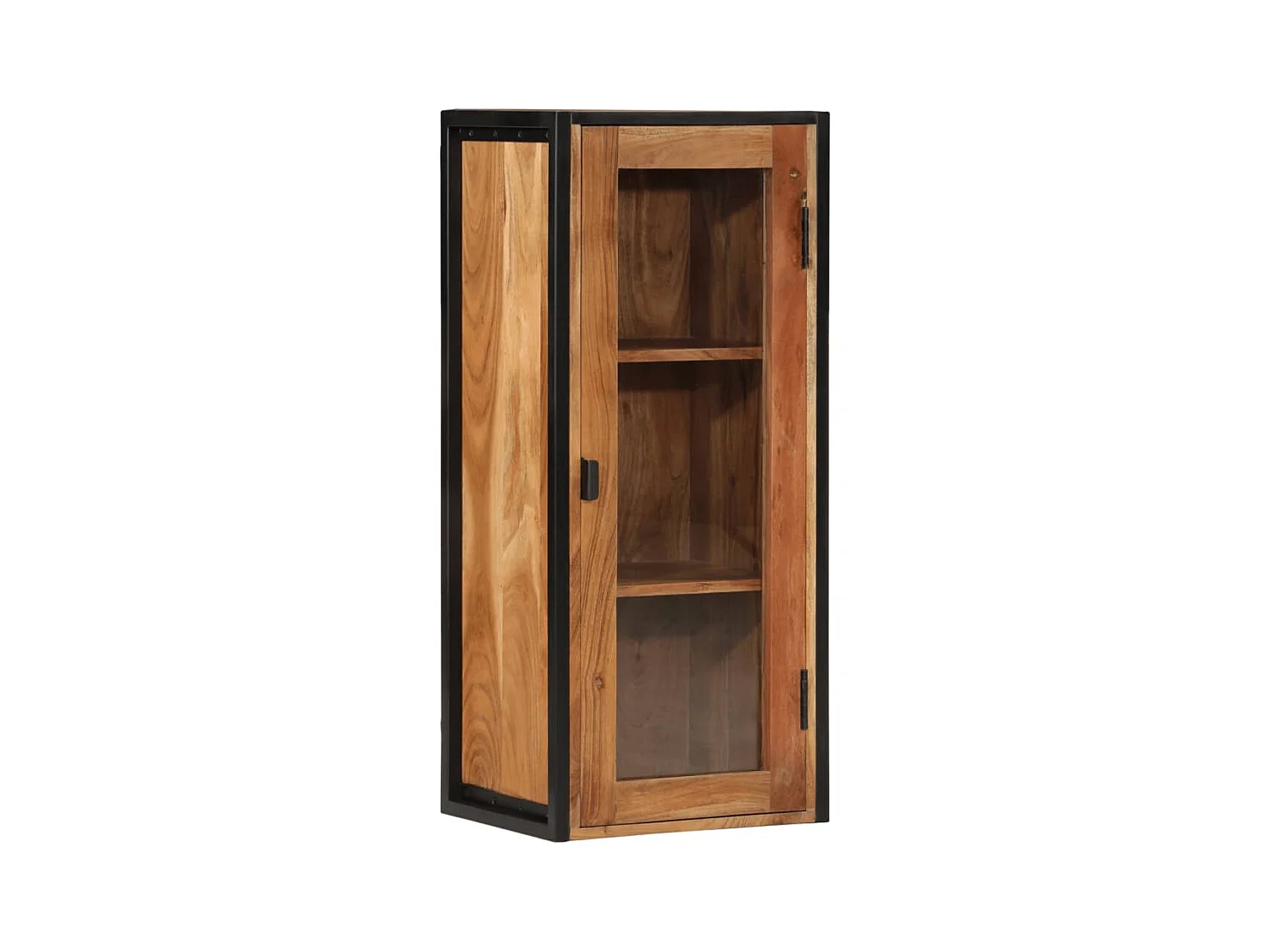 Armoire de salle de bain murale bois massif d'acacia et fer