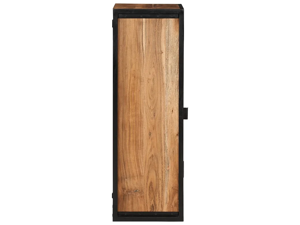 Armoire de salle de bain murale bois massif d'acacia et fer