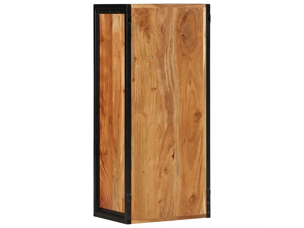 Armoire de salle de bain murale bois massif d'acacia et fer