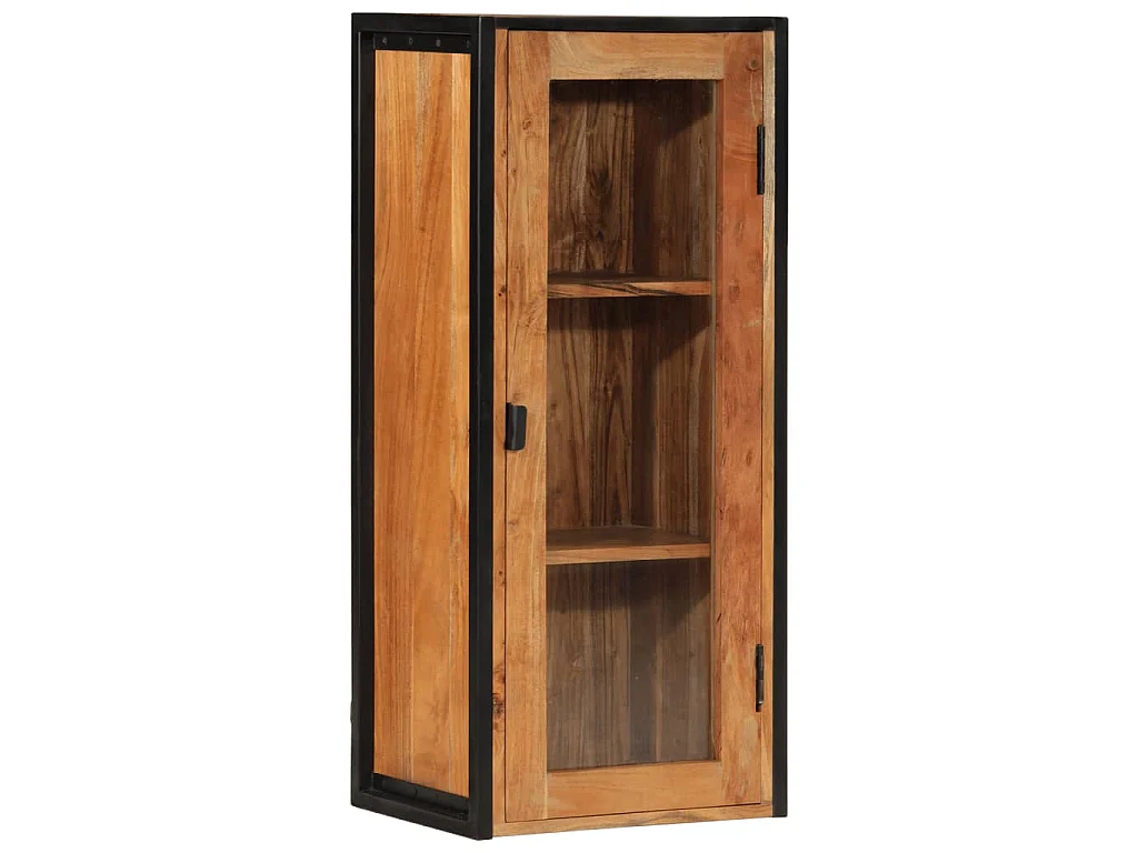 Armoire de salle de bain murale bois massif d'acacia et fer