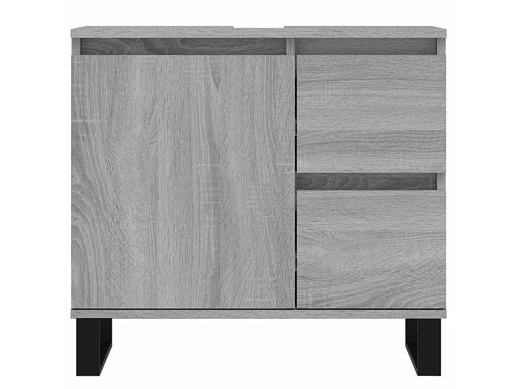 Badkamerkast 65x33x60 cm bewerkt hout grijs sonoma eikenkleurig