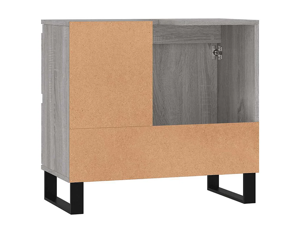 Badkamerkast 65x33x60 cm bewerkt hout grijs sonoma eikenkleurig