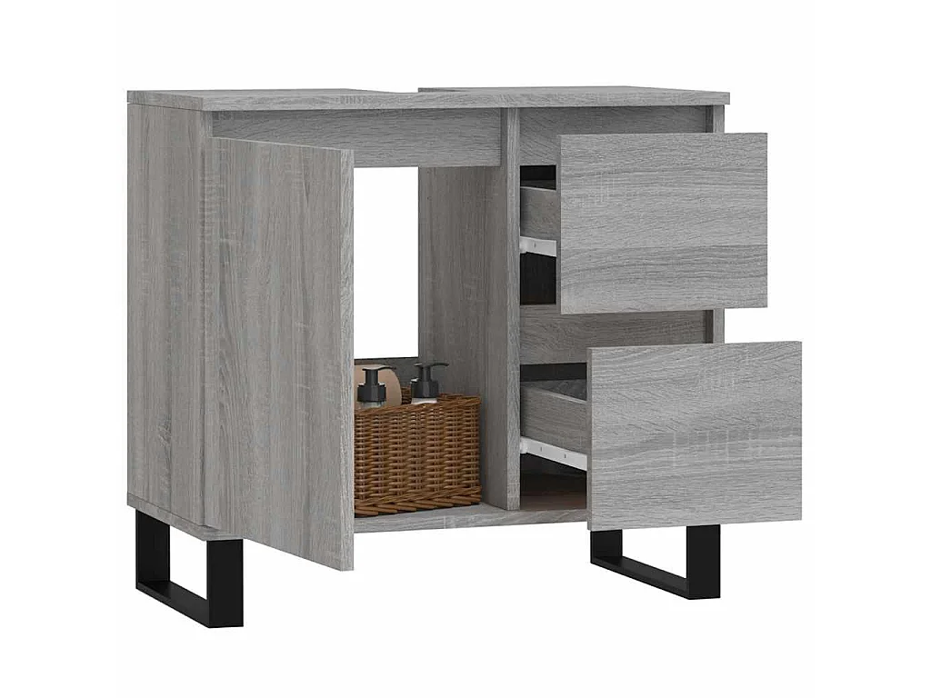 Armoire de bain sonoma gris 65x33x60 cm bois d'ingénierie
