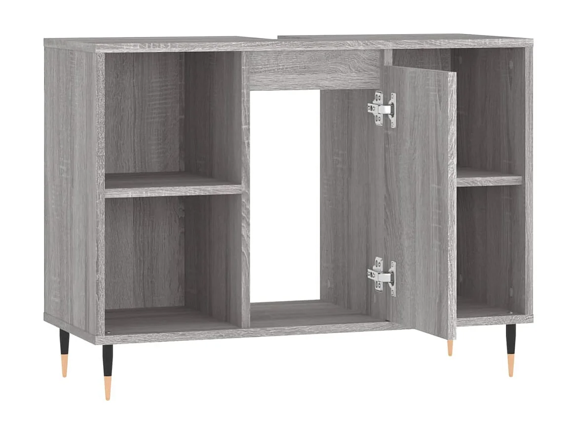 Mobile da Bagno Grigio Sonoma 80x33x60 cm in Legno Multistrato