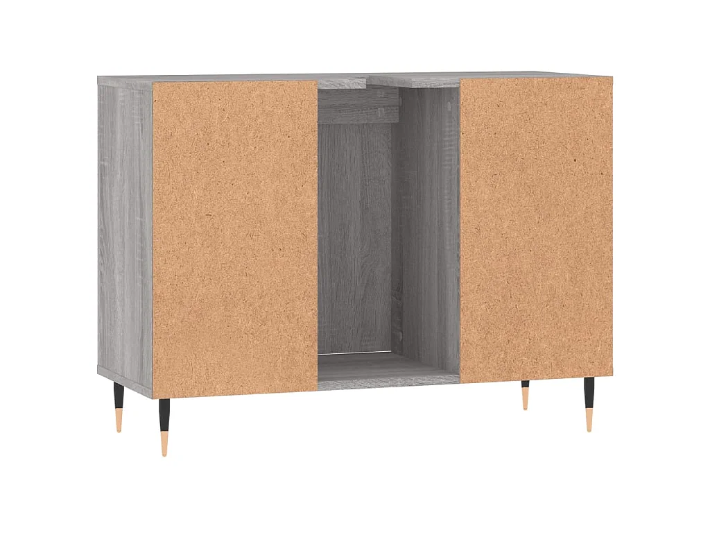 Badkamerkast 80x33x60 cm bewerkt hout grijs sonoma eikenkleurig