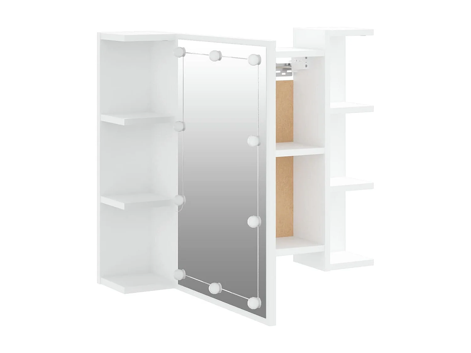 Armário espelhado com luzes LED 70x16,5x60 cm branco