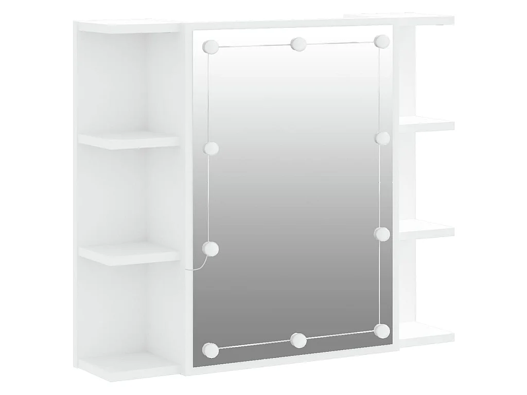 Spiegelschrank mit LED Weiß 70x16,5x60 cm