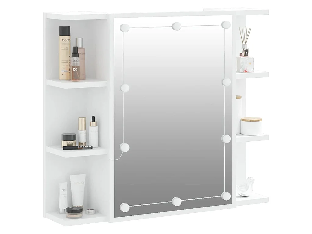 Spiegelschrank mit LED Weiß 70x16,5x60 cm