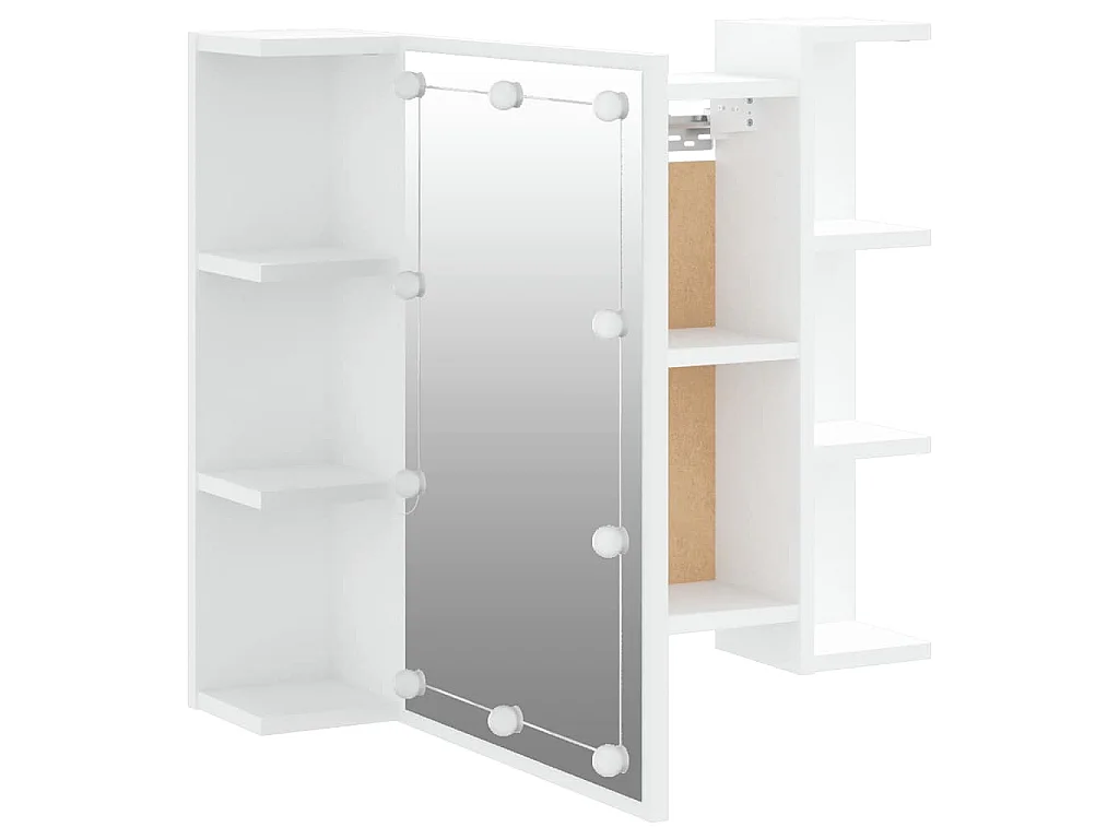 Spiegelschrank mit LED Weiß 70x16,5x60 cm