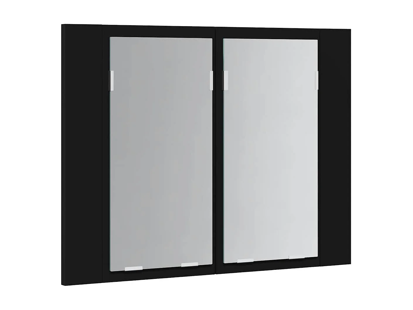 Armário espelhado casa banho c/ LED 60x12x45 cm acrílico preto