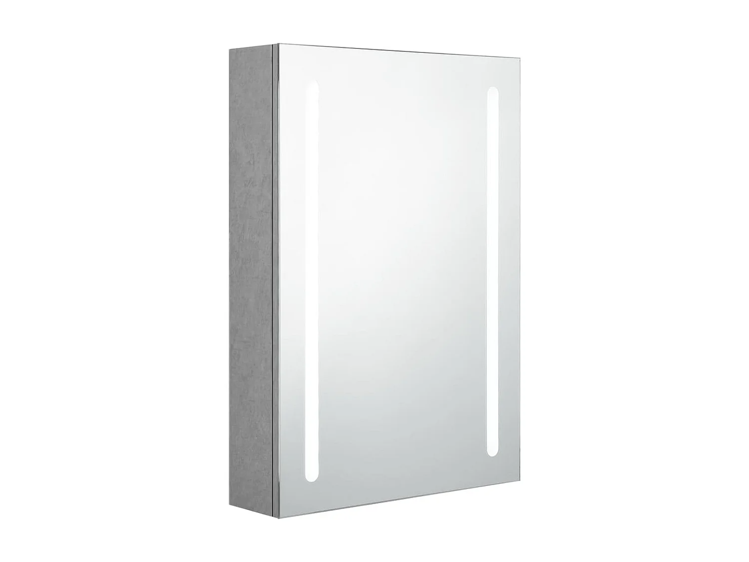 Armoire de salle de bain à miroir LED gris béton 50x13x70 cm