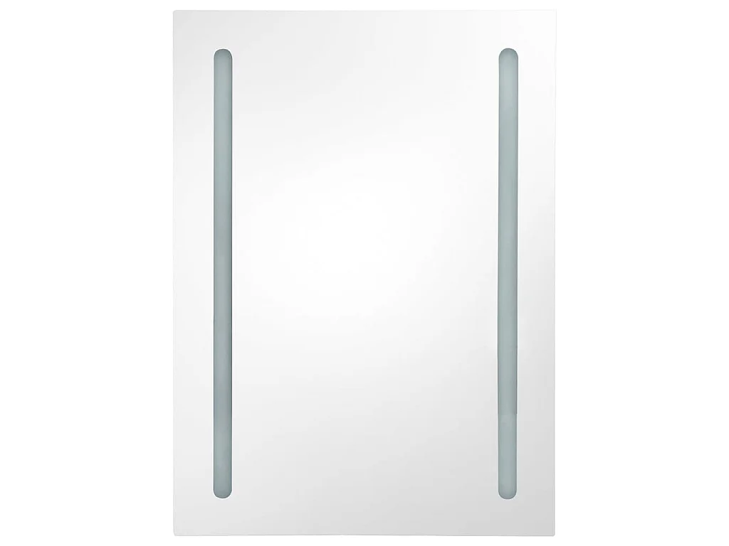 Armadietto Bagno con Specchio e LED Grigio Cemento 50x13x70 cm