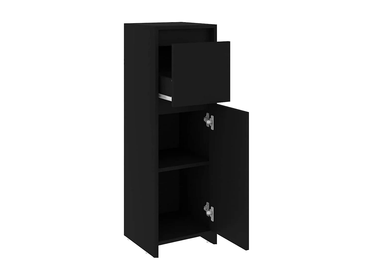 Badkamerkast 30x30x95 cm bewerkt hout zwart