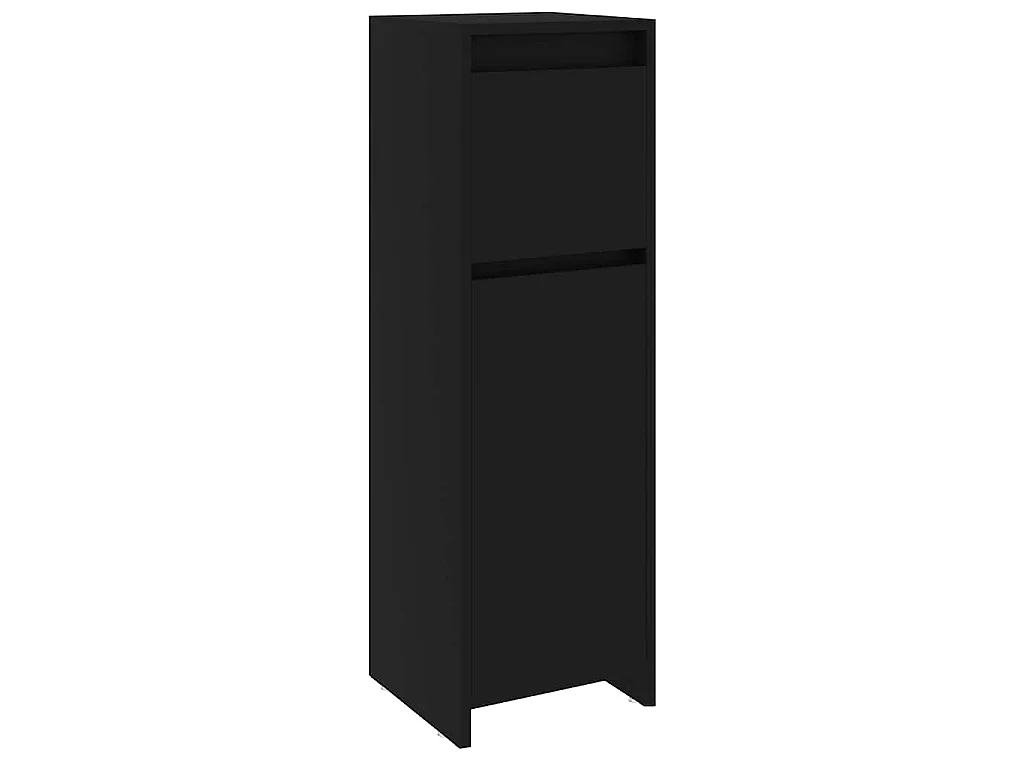 Badezimmerschrank Schwarz 30x30x95 cm Holzwerkstoff