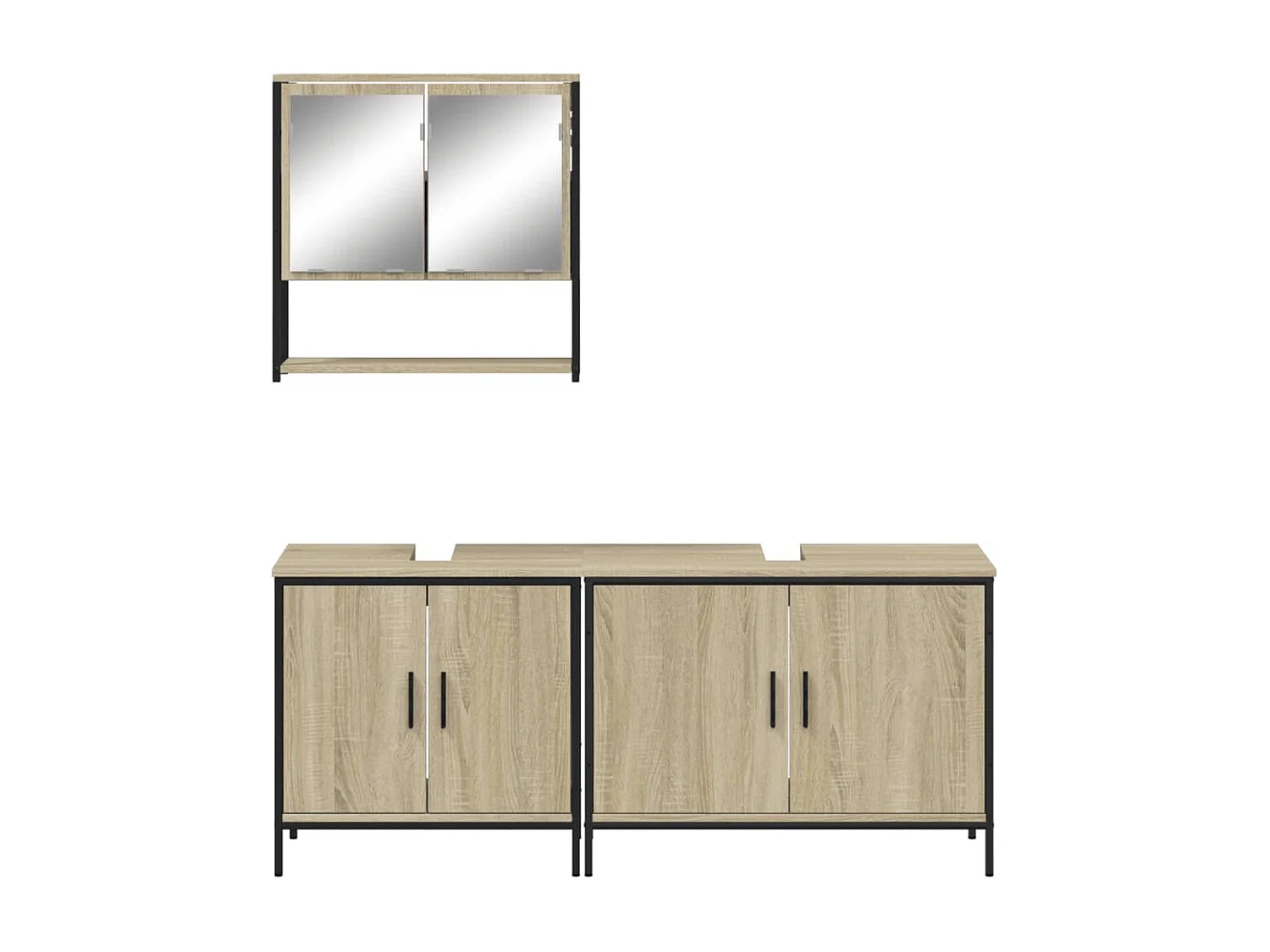 Ensemble de meubles de salle de bain 3 pcs chêne sonoma