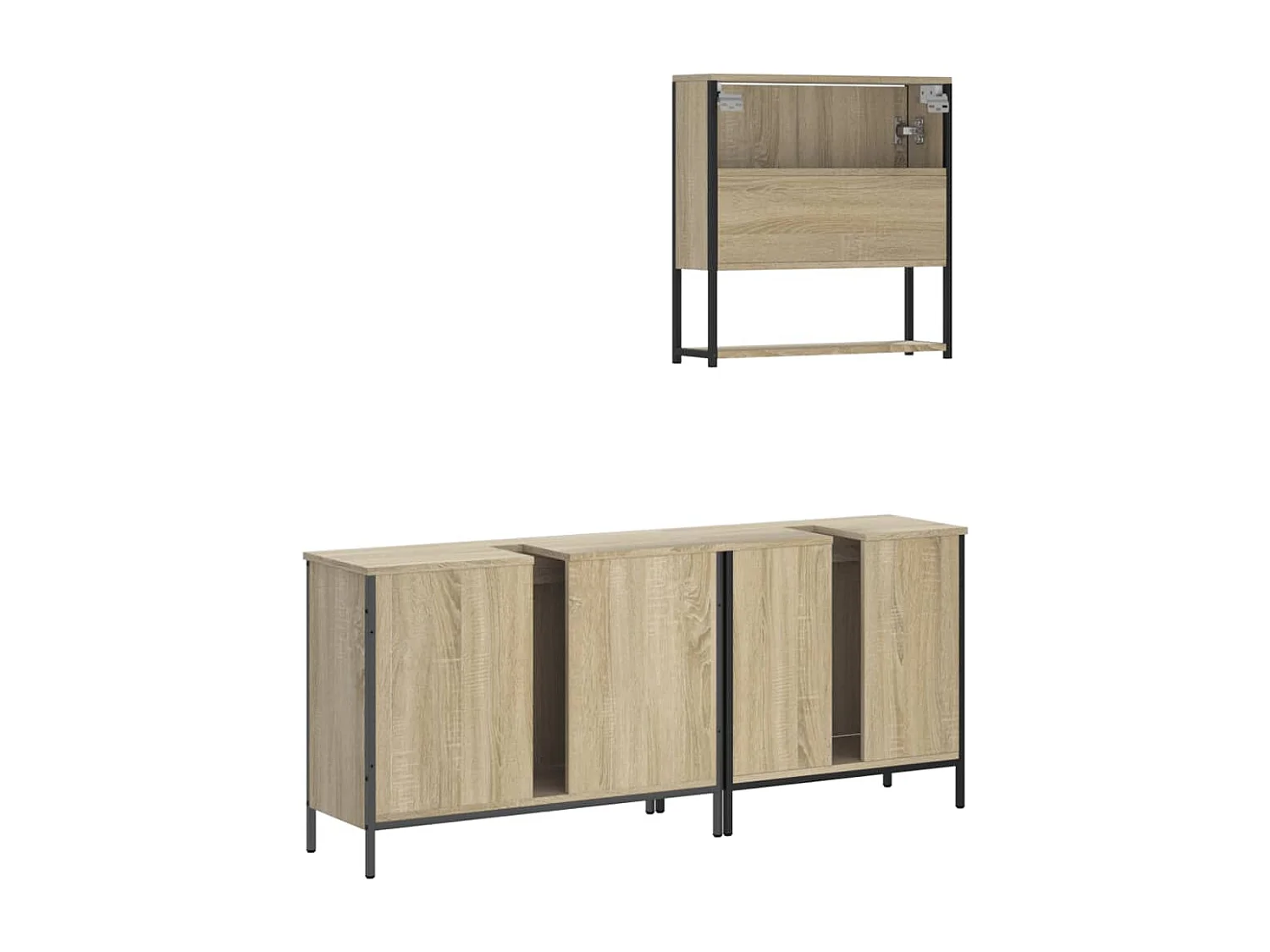Ensemble de meubles de salle de bain 3 pcs chêne sonoma