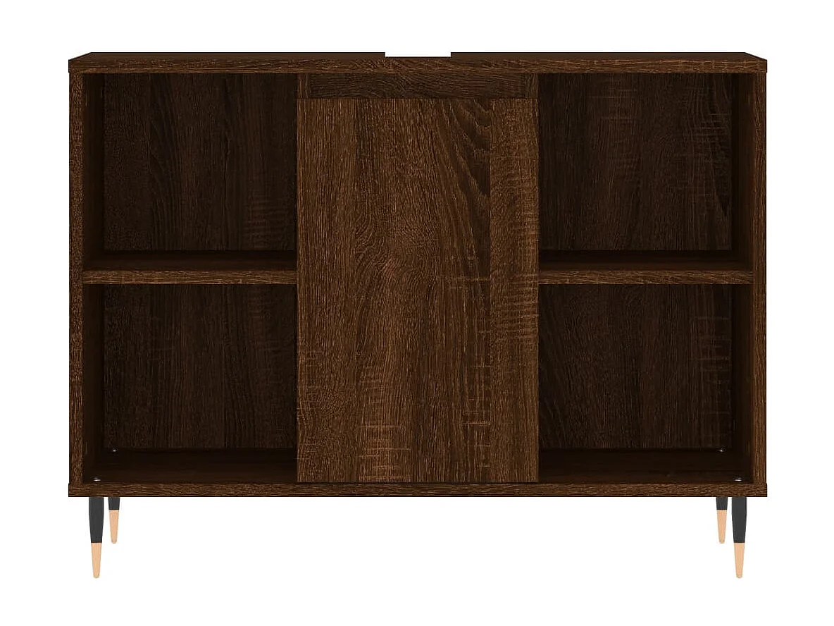 Armoire salle de bain chêne marron 80x33x60cm bois d'ingénierie