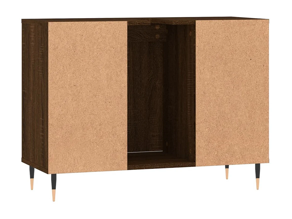 Armoire salle de bain chêne marron 80x33x60cm bois d'ingénierie