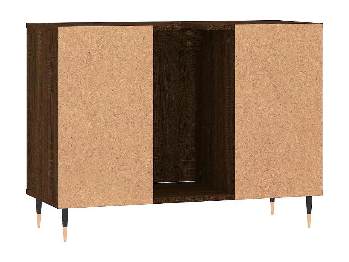 Badkamerkast 80x33x60 cm bewerkt hout bruin eikenkleur