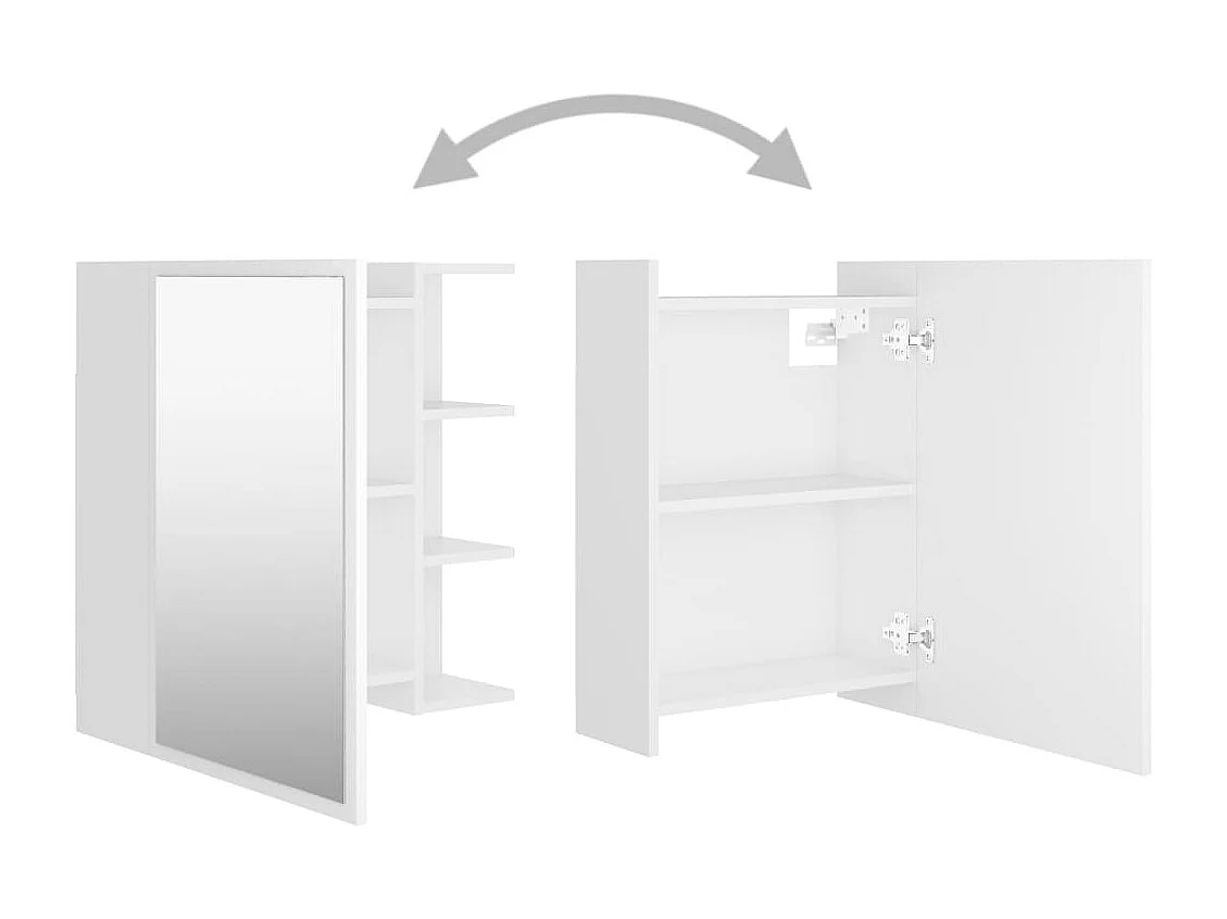 Armoire à miroir de salle de bain Blanc Bois d’ingénierie