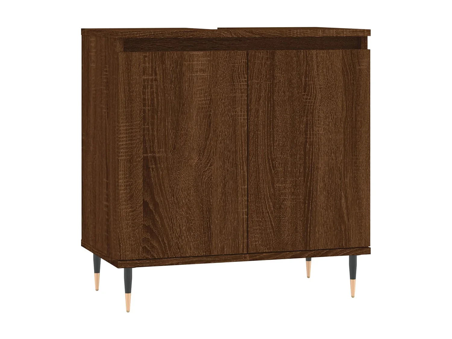 Badschrank Braun Eichen-Optik 58x33x60 cm Holzwerkstoff