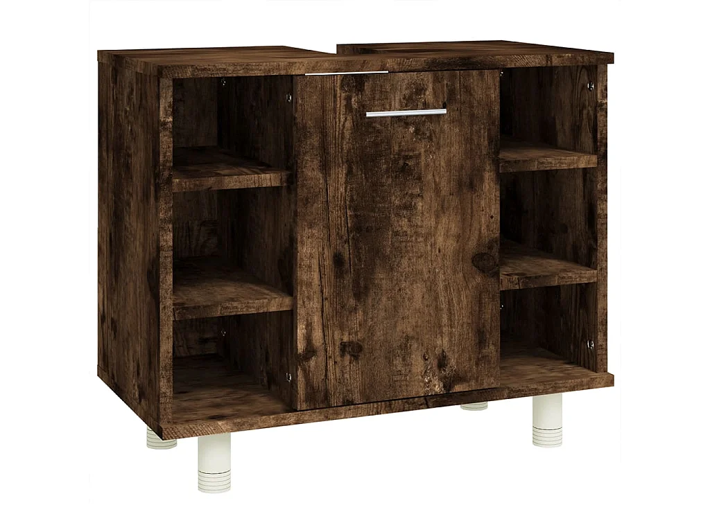 Badkamerkast 60x32x53,5 cm bewerkt hout gerookt eikenkleurig