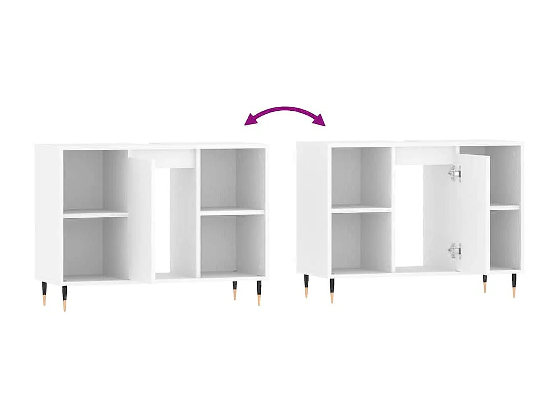 Mueble de baño madera de ingeniería blanco 80x33x60 cm