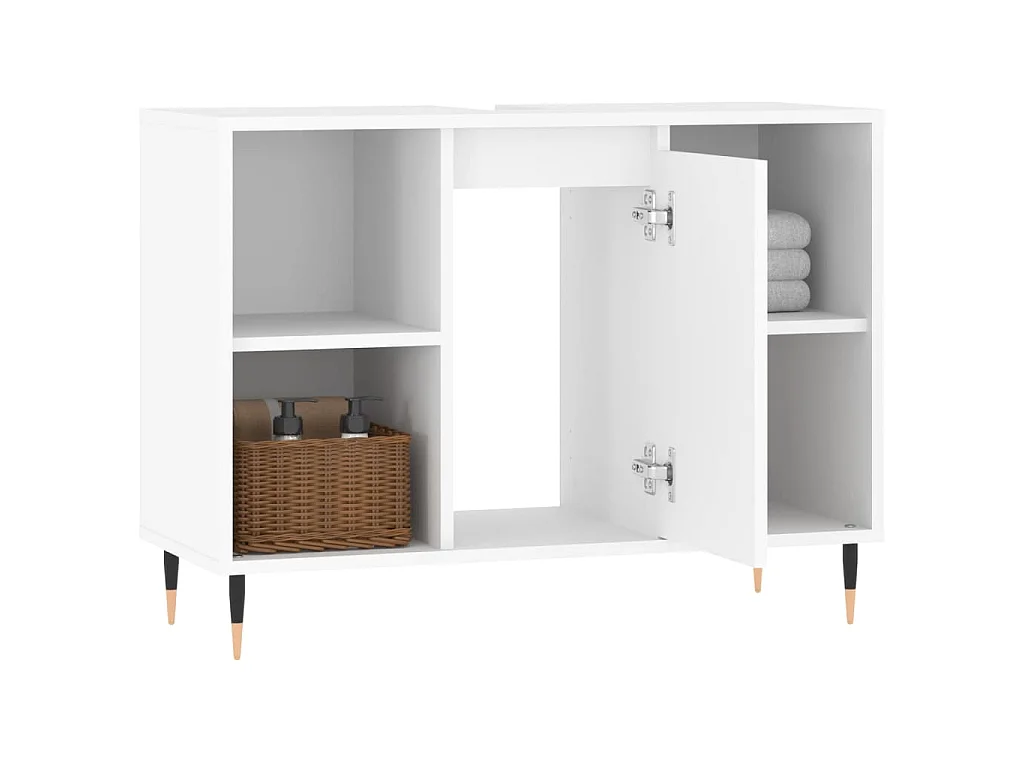 Badkamerkast 80x33x60 cm bewerkt hout wit
