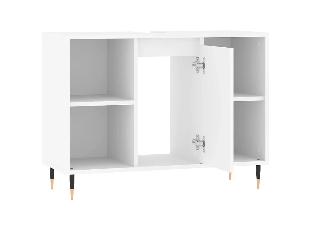 Badkamerkast 80x33x60 cm bewerkt hout wit