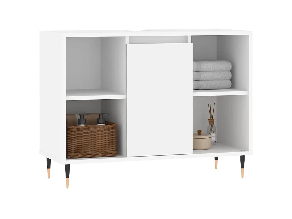 Mobile da Bagno Bianco 80x33x60 cm in Legno Multistrato