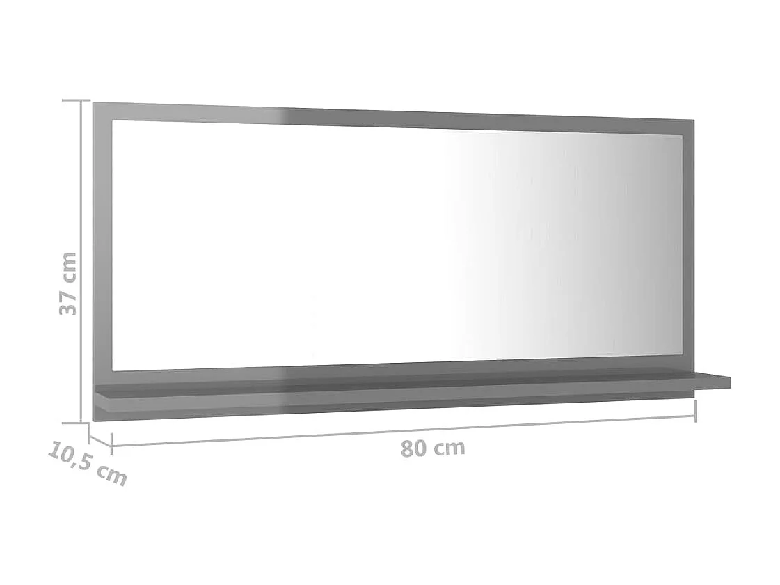 Espelho de casa de banho derivados de madeira cinza brilhante