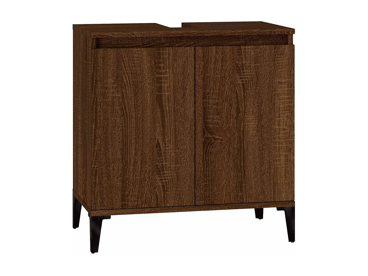 Mobile Lavabo Rovere Marrone 58x33x60 cm in Legno Multistrato