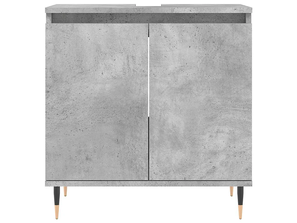 Armadietto da Bagno Grigio Cemento 58x33x60cm Legno Multistrato