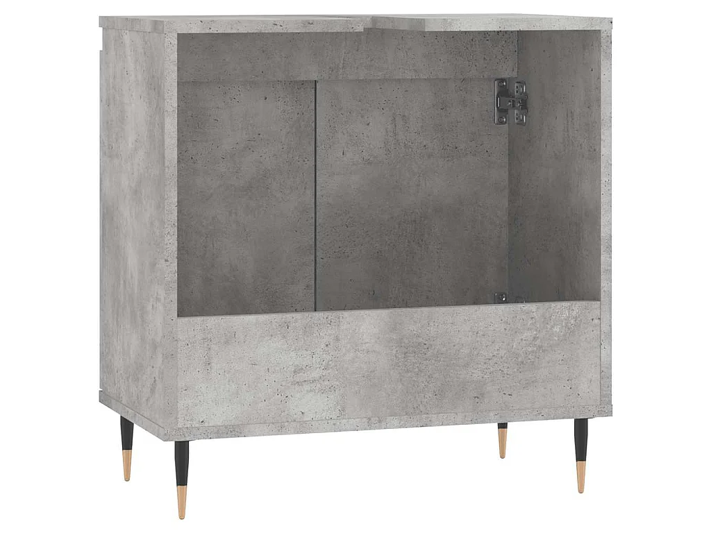 Armadietto da Bagno Grigio Cemento 58x33x60cm Legno Multistrato