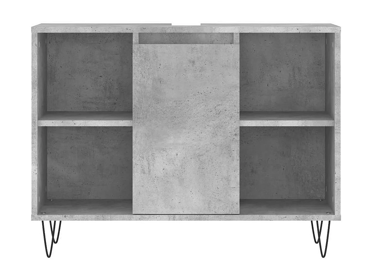Badkamerkast 80x33x60 cm bewerkt hout betongrijs