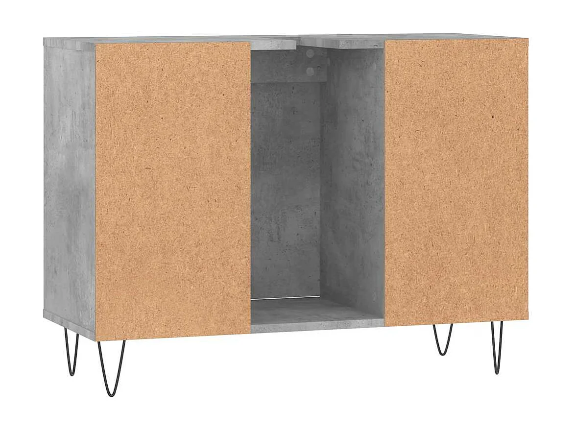 Badkamerkast 80x33x60 cm bewerkt hout betongrijs