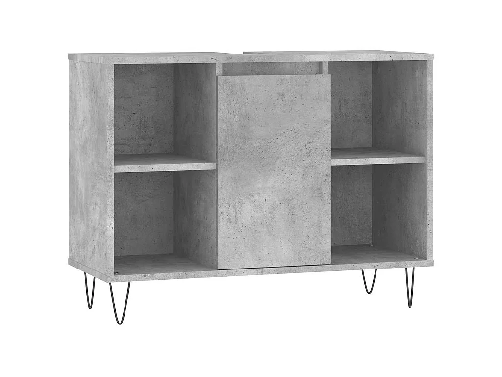 Armoire salle de bain gris béton 80x33x60cm bois d'ingénierie