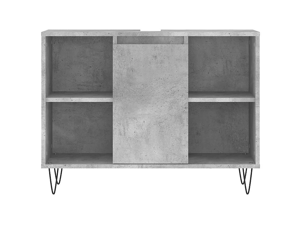 Armoire salle de bain gris béton 80x33x60cm bois d'ingénierie