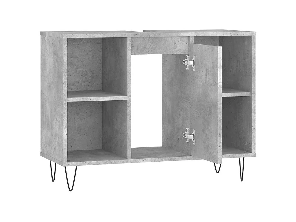 Armoire salle de bain gris béton 80x33x60cm bois d'ingénierie