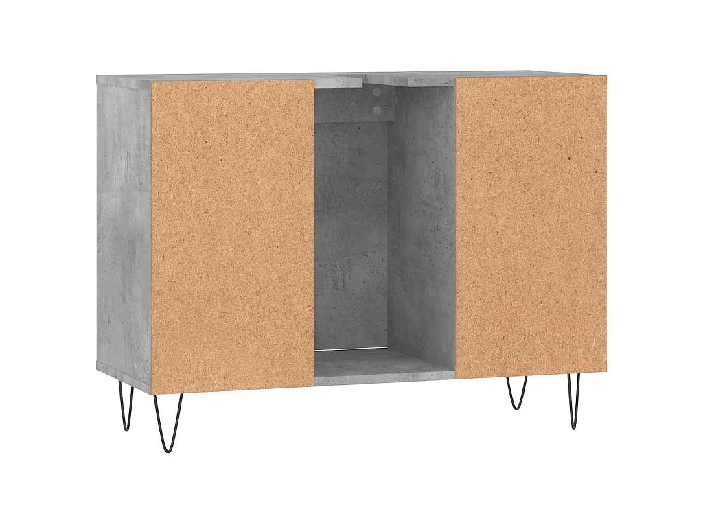 Armoire salle de bain gris béton 80x33x60cm bois d'ingénierie