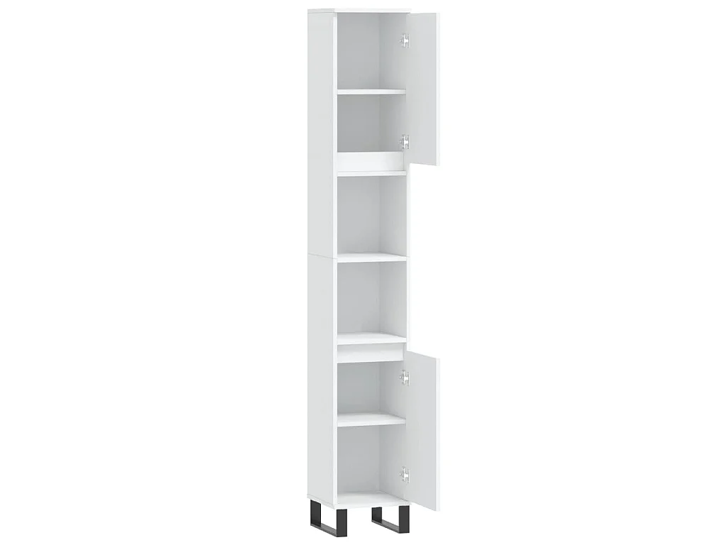 Badschrank Weiß 30x30x190 cm Holzwerkstoff
