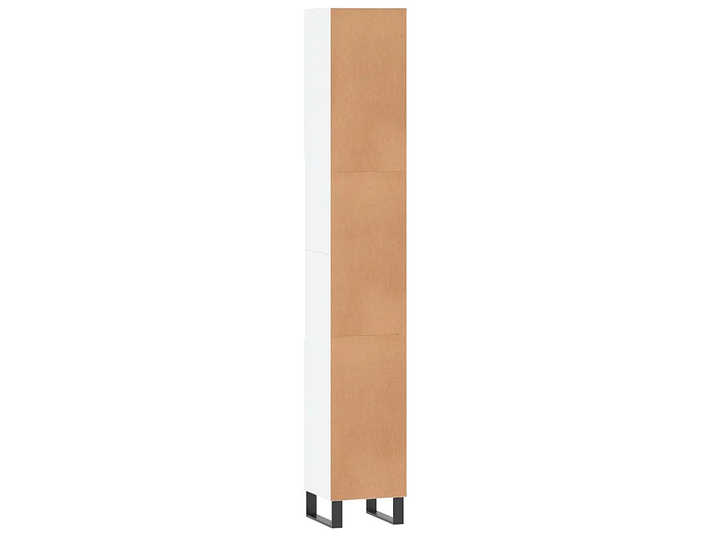 Badschrank Weiß 30x30x190 cm Holzwerkstoff
