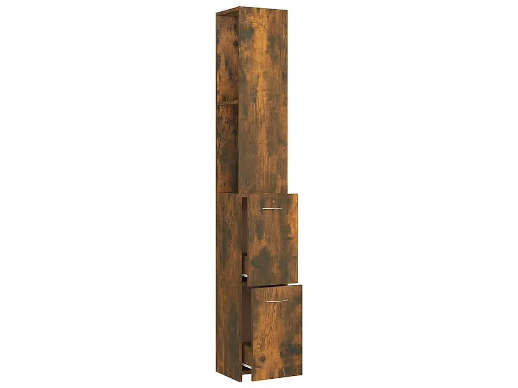 Badschrank Räuchereiche 25x26,5x170 cm Holzwerkstoff