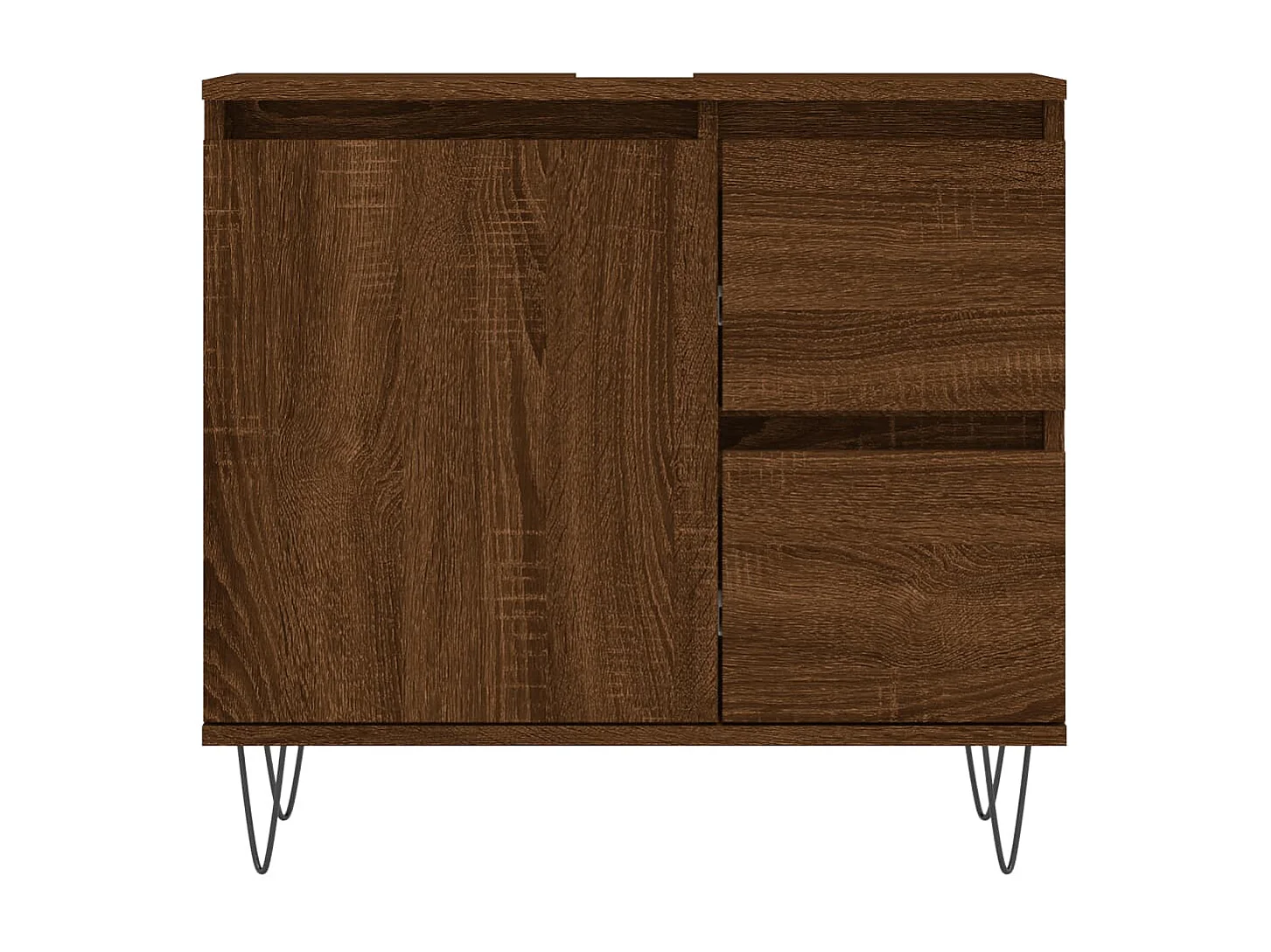 3-delige Badkamermeubelset bewerkt hout bruin eikenkleur