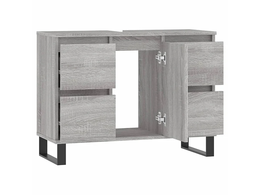 Mobile da Bagno Grigio Sonoma 80x33x60 cm in Legno Multistrato