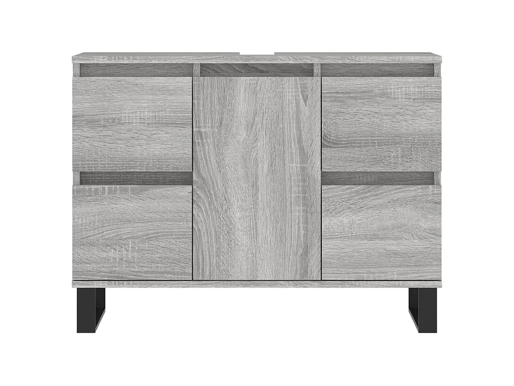 Mobile da Bagno Grigio Sonoma 80x33x60 cm in Legno Multistrato