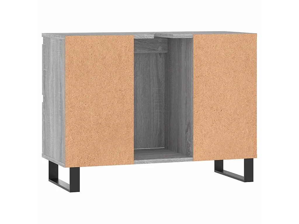 Mobile da Bagno Grigio Sonoma 80x33x60 cm in Legno Multistrato