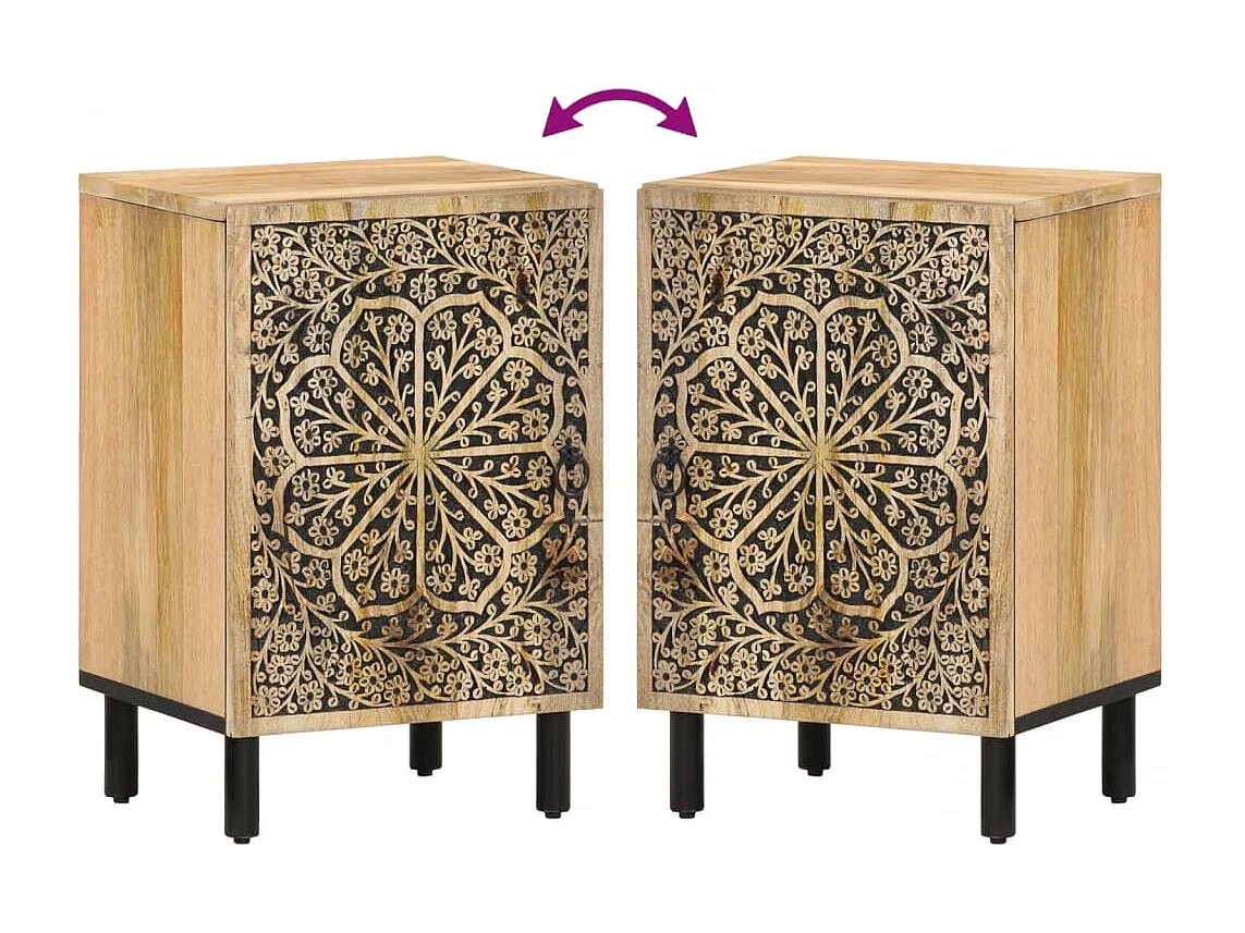 Armoire de salle de bain 38x33x58 cm bois massif de manguier